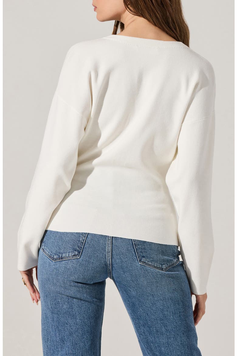 Hook Closure Cardigan, Alternate, color, WHITE