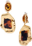 Oscar de la Renta Hammered Tortoiseshell Earrings