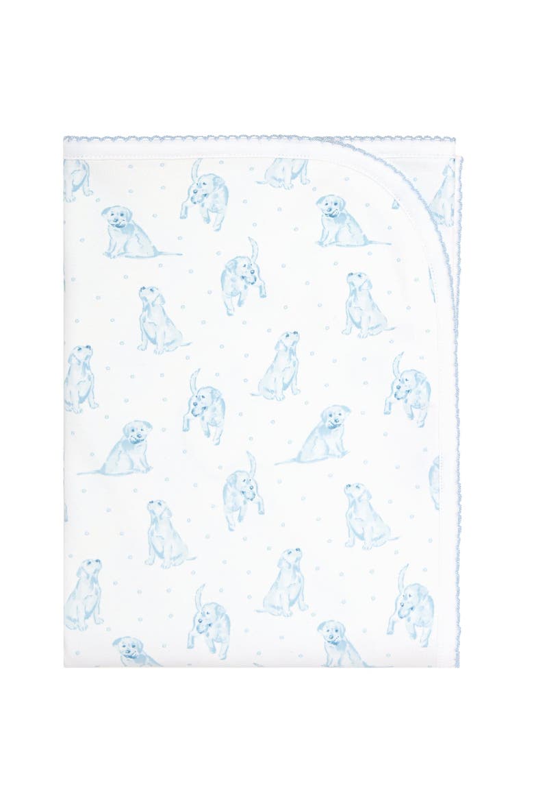 Blue Puppy Love Print Blanket - Baby, Alternate, color, Blue