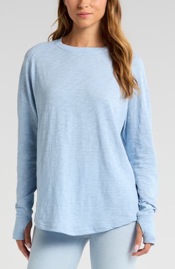 Zella Relaxed Washed 2.0 Long Sleeve Slub Tee | Nordstrom