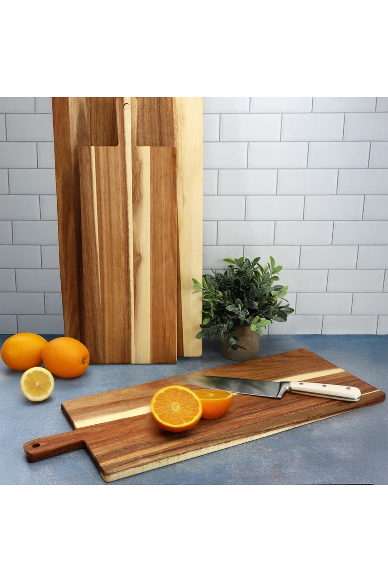 3 Piece Acacia Wood Charcuterie Cheese Board Set, Alternate, color, Acacia