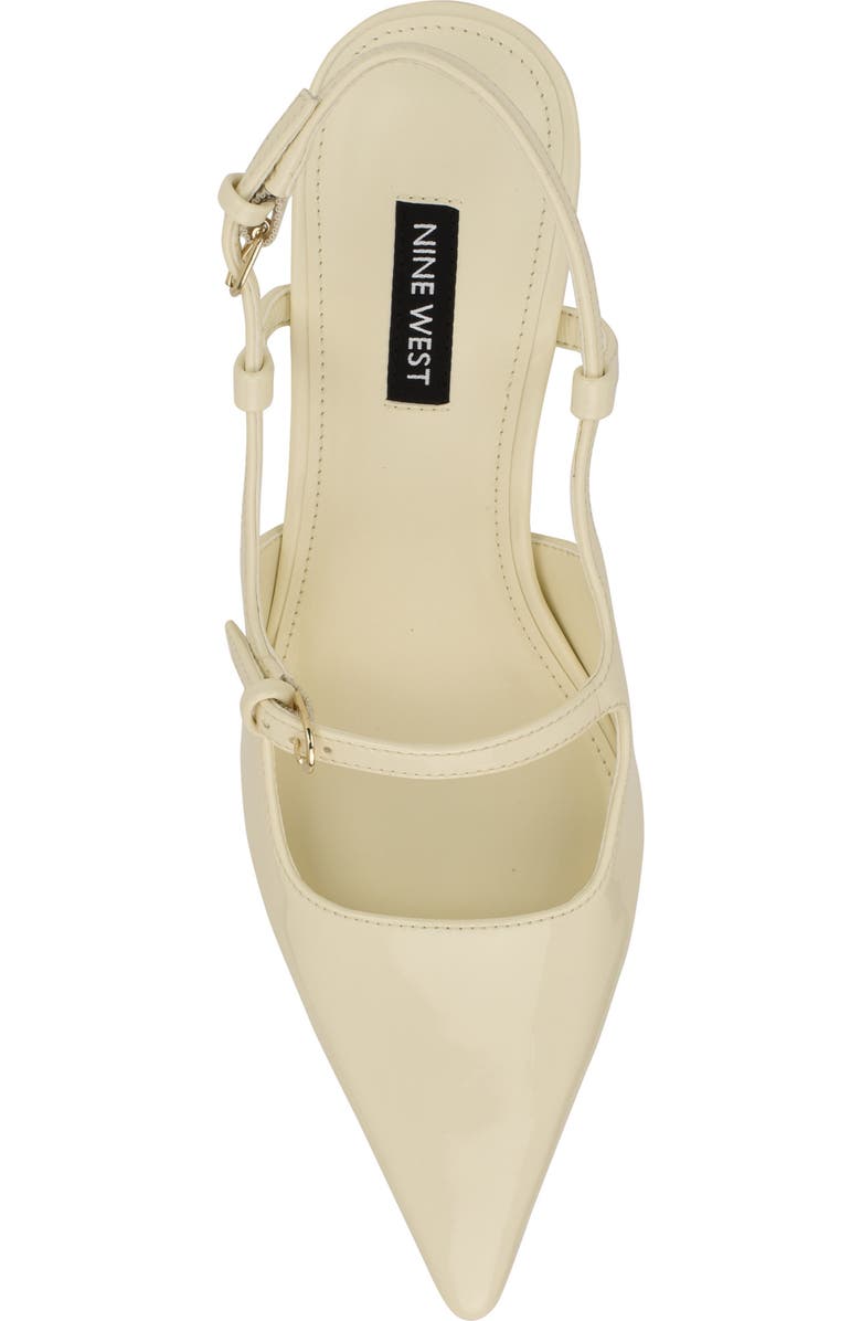 Nine West Amayo Slingback Pointed Toe Kitten Heel Pump, Alternate, color, Ivory