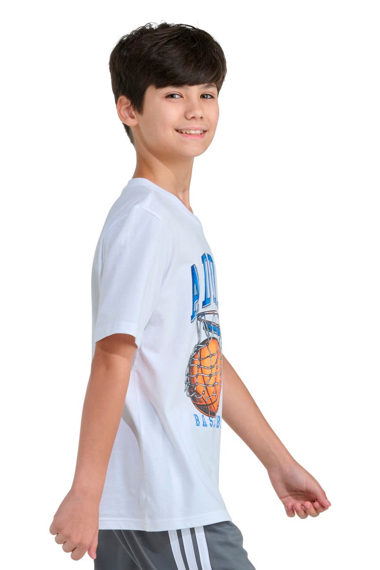 Kids' Basketball Dunk Cotton Graphic T-Shirt, Alternate, color, WHITE