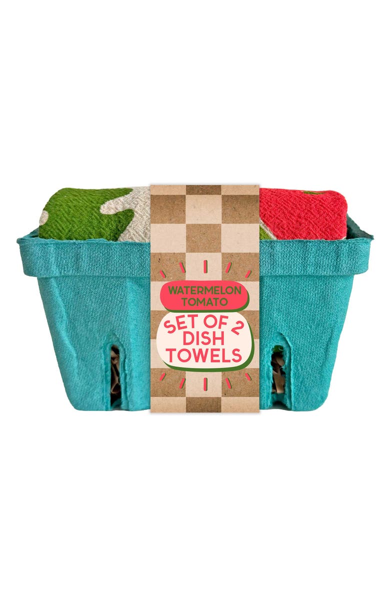 The Neighborgoods Set of 2 Tomato & Watermelon Dish Towels, Alternate, color, 
