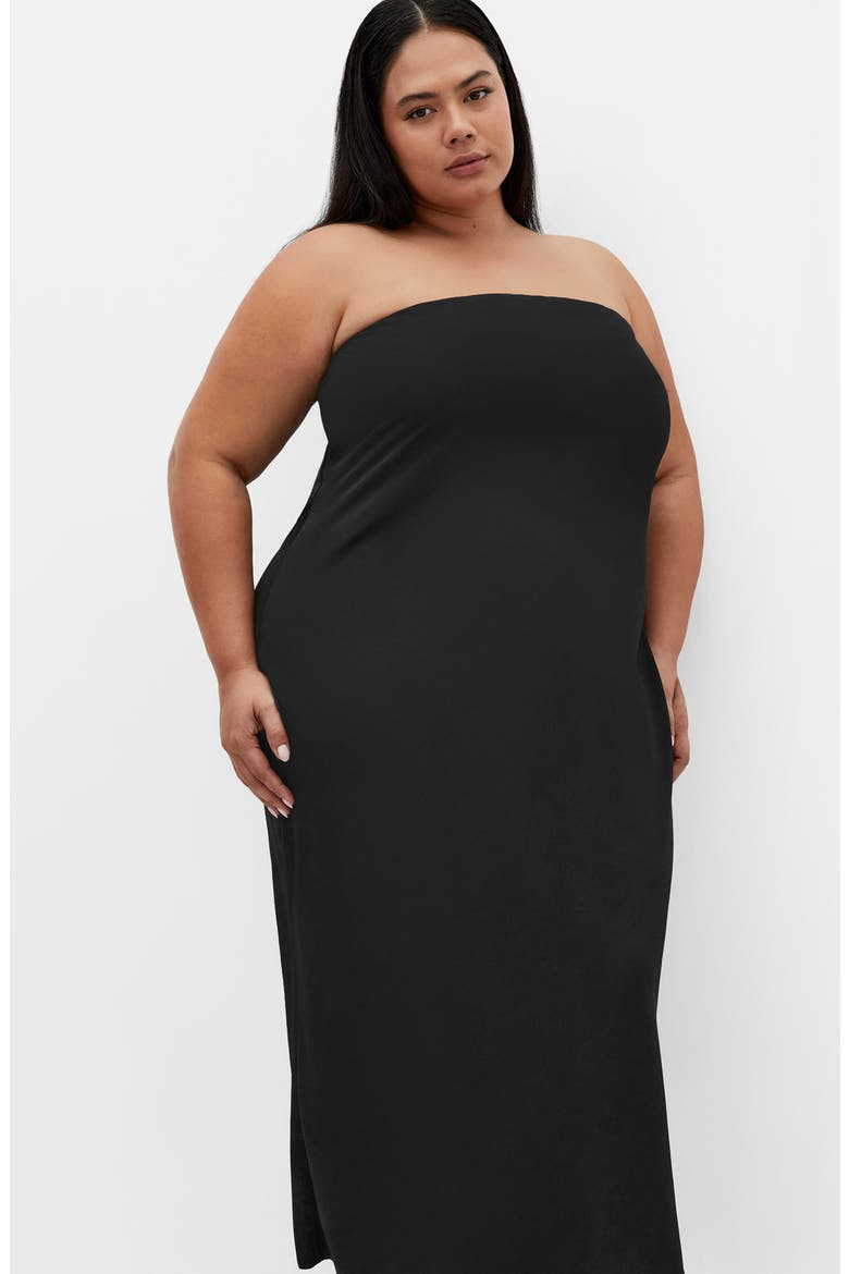 Amari Strapless Maxi Dress, Alternate, color, BLACK