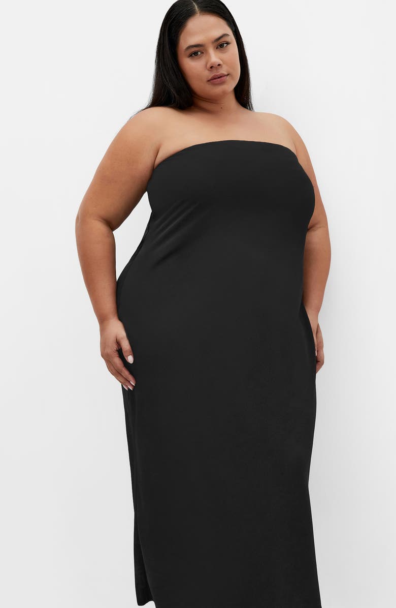 City Chic Sassy Strapless Jersey Midi Dress, Alternate, color, 