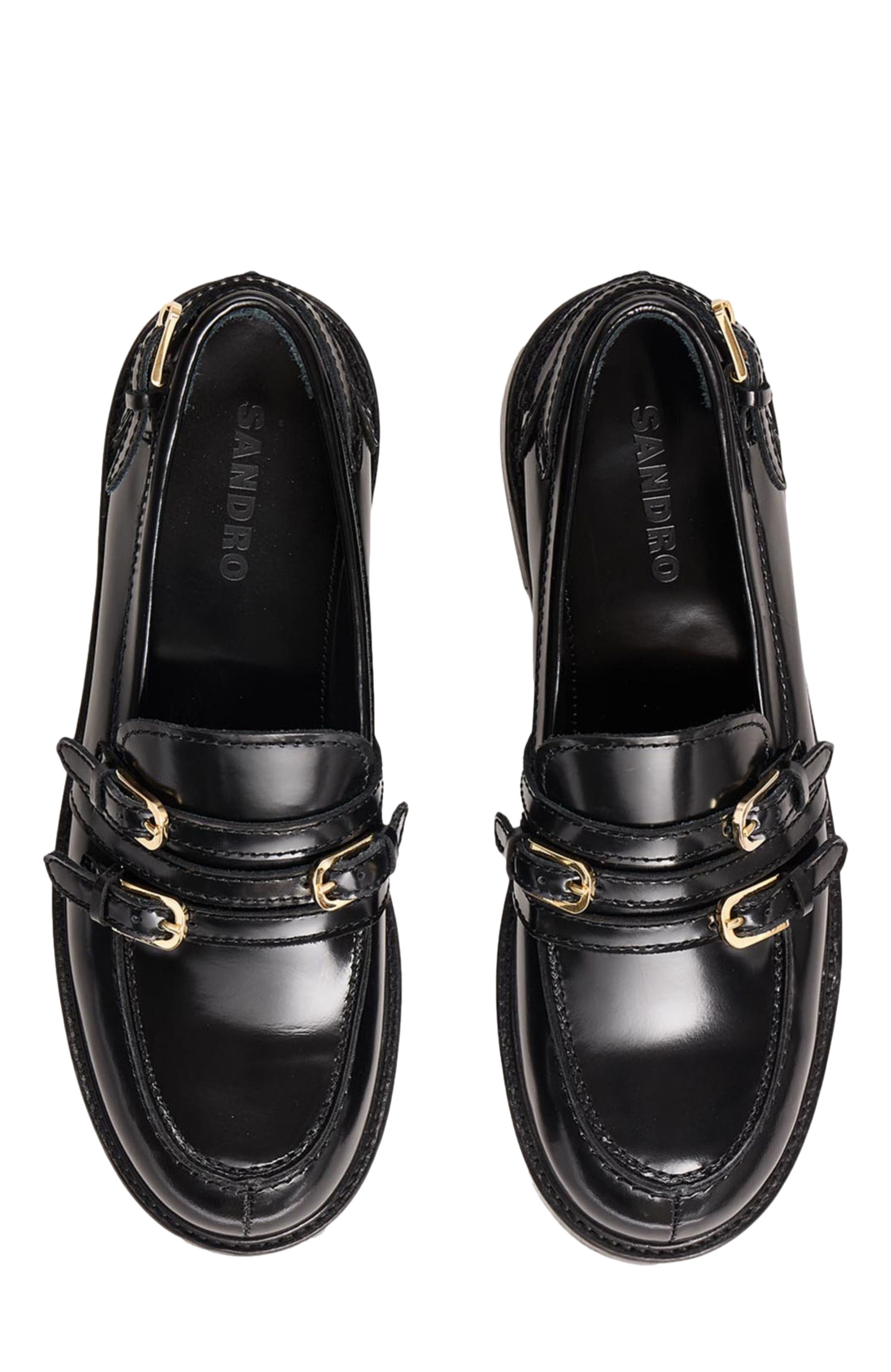 SANDRO Buckle loafers, Alternate, color, 