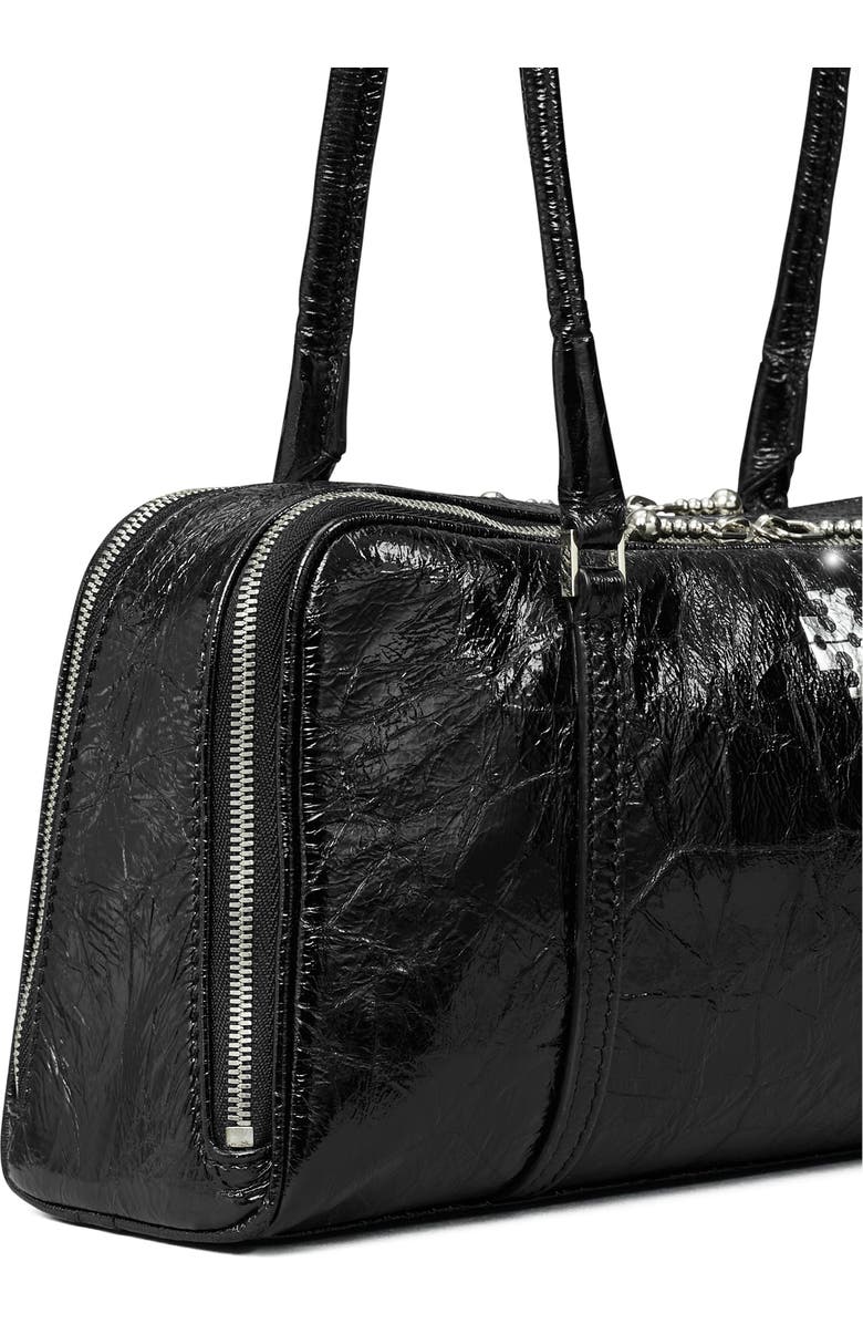 Tory Burch T Monogram Small Metallic Marshmallow Satchel, Alternate, color,