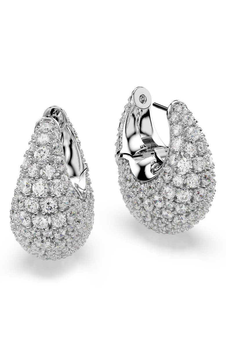 Swarovski Sublima Crystal Hoop Earrings, Alternate, color, White/ Silver