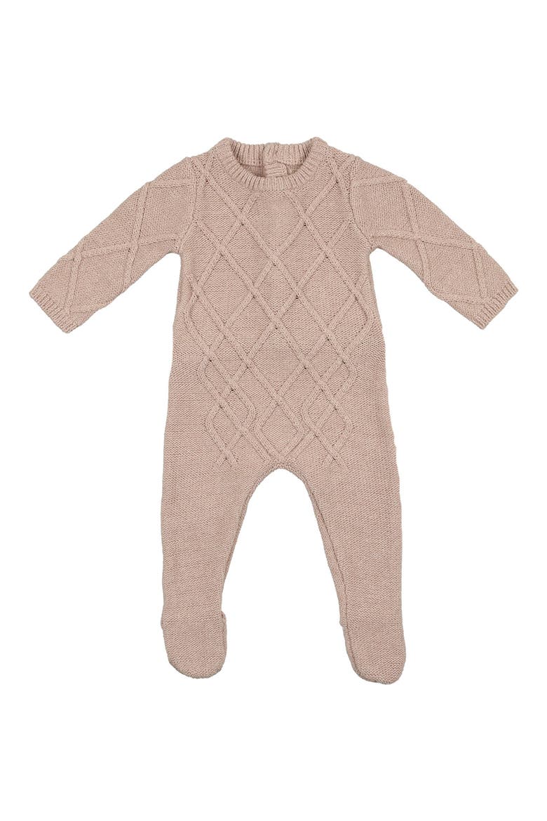 Cable Knit Cotton Footie, Main, color, MAUVE