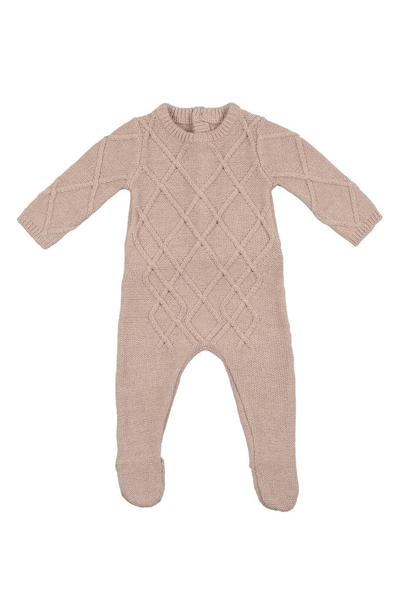 Manière Cable Knit Cotton Footie, Main, color, 