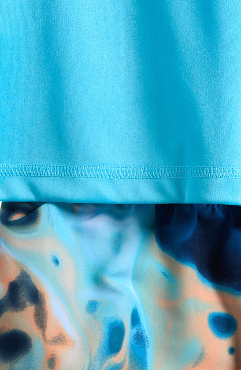 Under Armour Kids' Mixed In Long Sleeve UPF 50+ Rashguard & Swim Trunks Set, Alternate, color, Fresco Blue