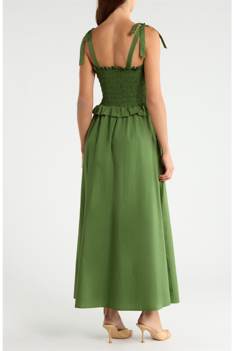 Neve Ruffle Smocked Maxi Dress, Alternate, color, OLIVE
