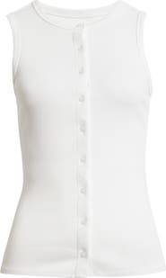 Open Edit Rib Button-Up Tank