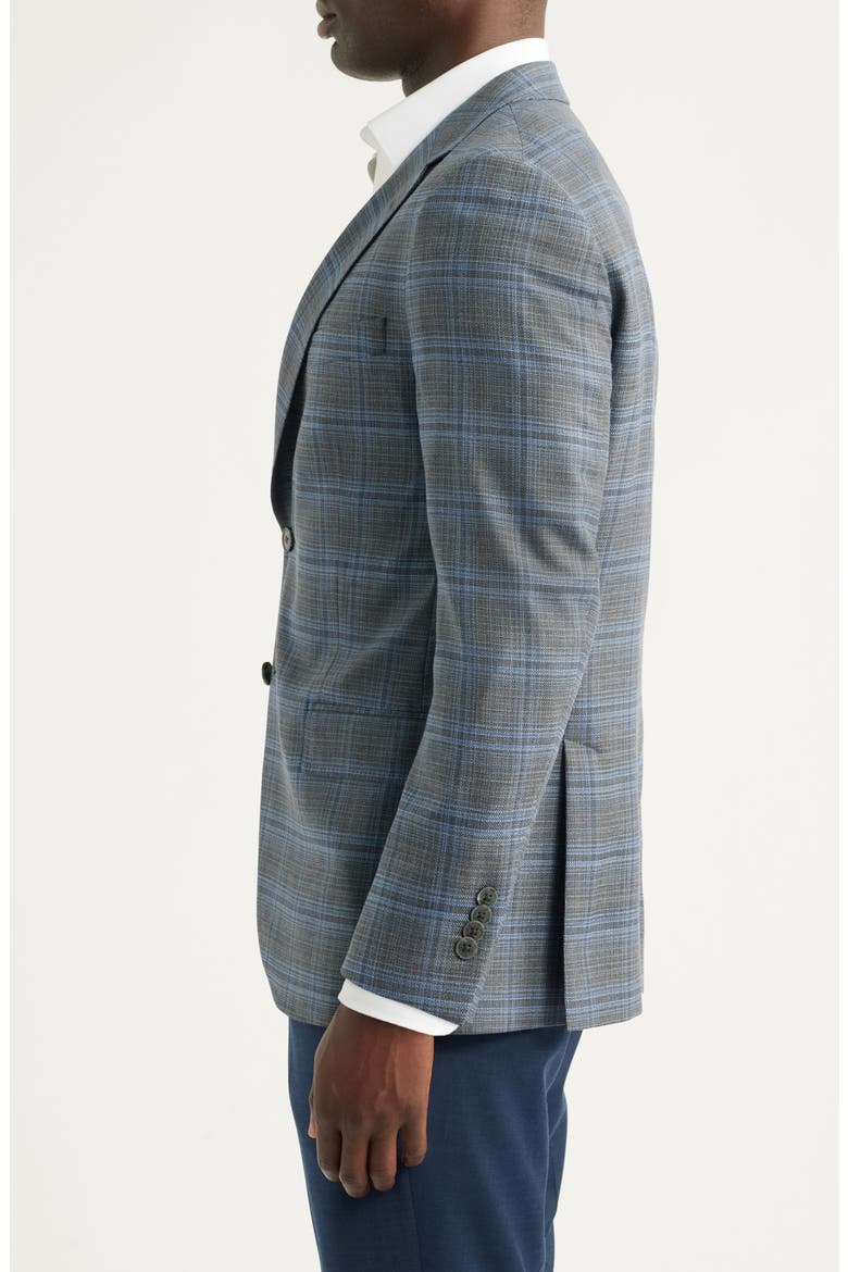 Hyperlight Soft Grey Plaid Wool Sport Coat, Alternate, color, GREY