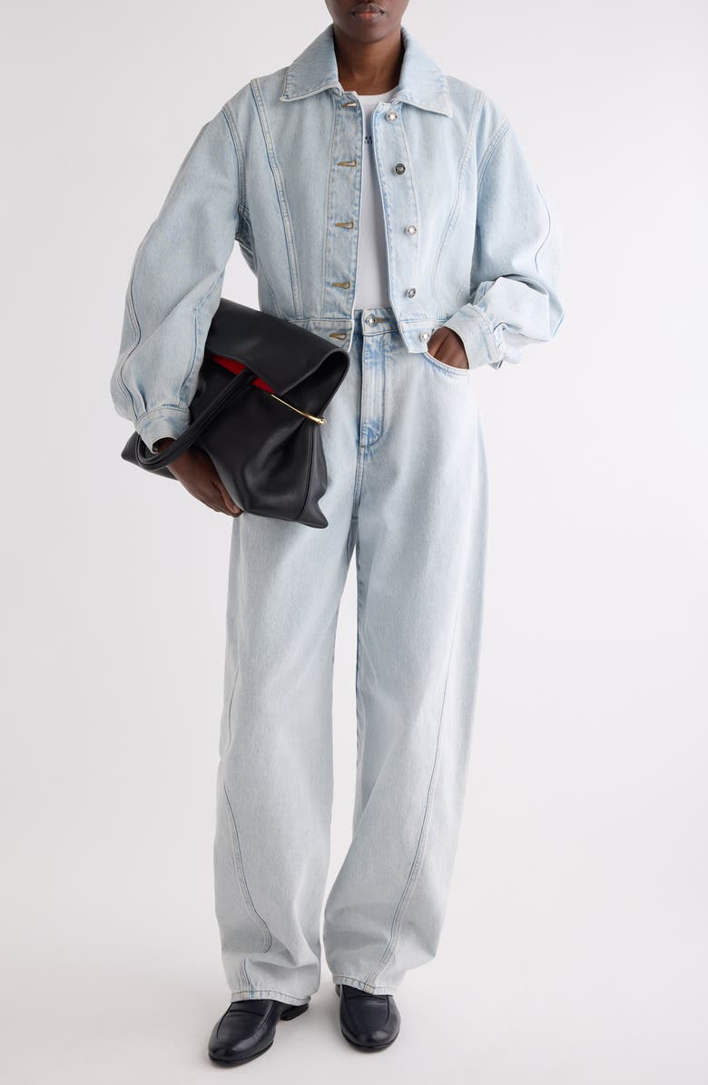 Givenchy Cocoon Reversed Denim Jacket, Alternate, color, Light Blue