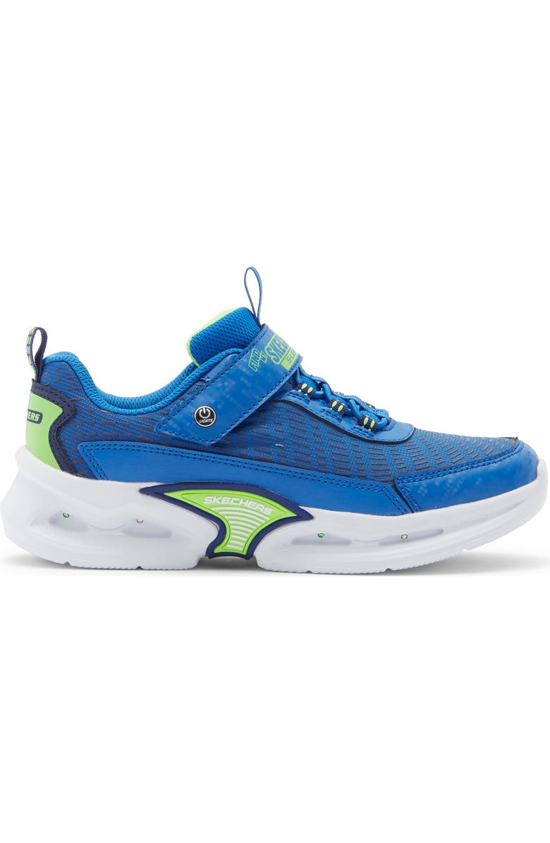 SKECHERS Kids' S-Lights Where's My Skechers? Sneaker, Alternate, color, Blue Lime