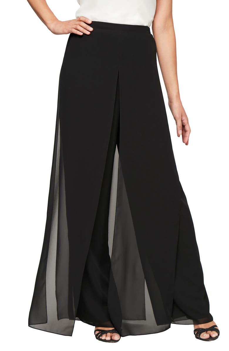 Alex Evenings Wide Leg Chiffon Pants, Main, color,