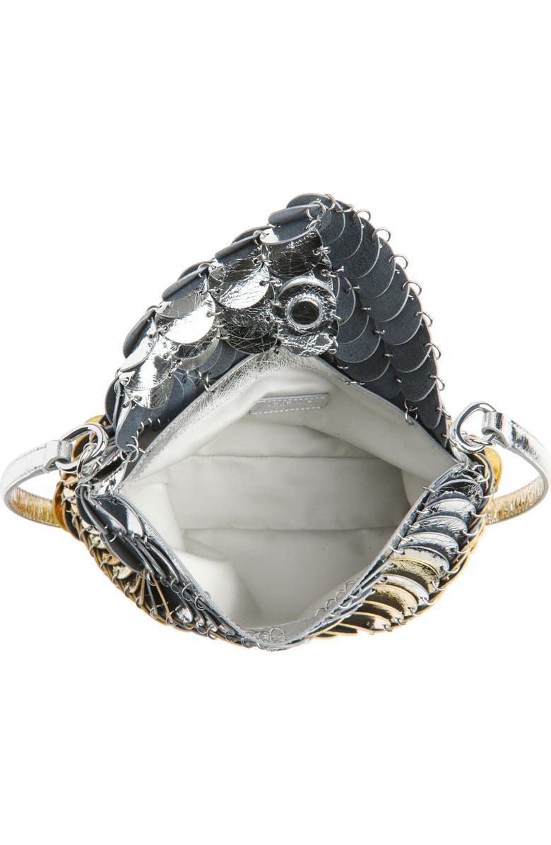 Rabanne Paco Metallic Leather Hobo Bag, Alternate, color,