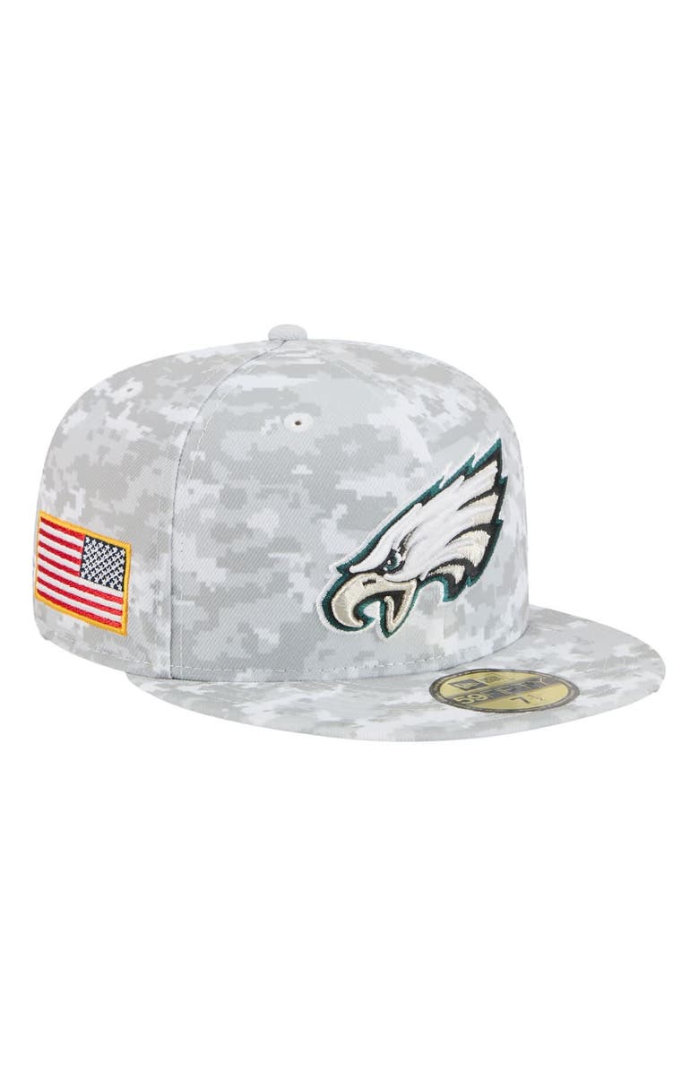New Era Men
s New Era  White Philadelphia Eagles 2025 Salute to Service Fan Pack 59FIFTY Fitted Hat, Main, color, White