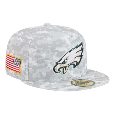 Men
s New Era  White Philadelphia Eagles 2025 Salute to Service Fan Pack 59FIFTY Fitted Hat