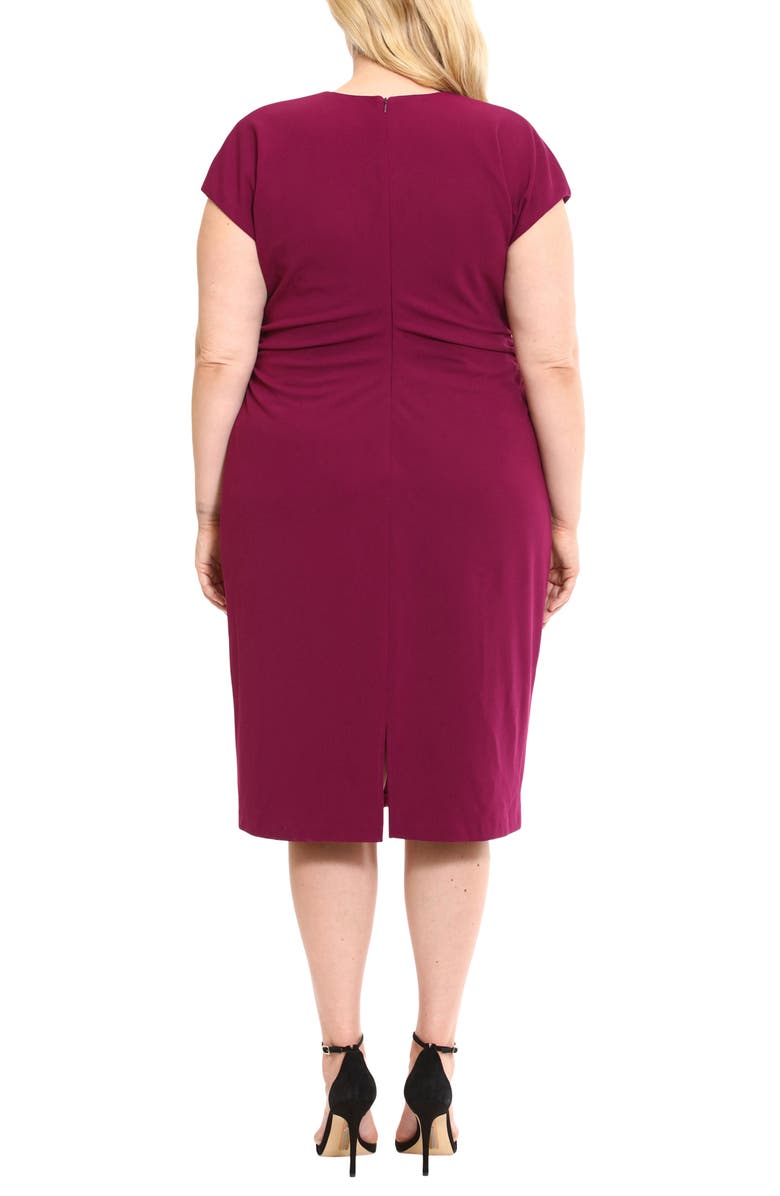 Donna Morgan V-Neck Midi Dress, Alternate, color, Plum Caspia