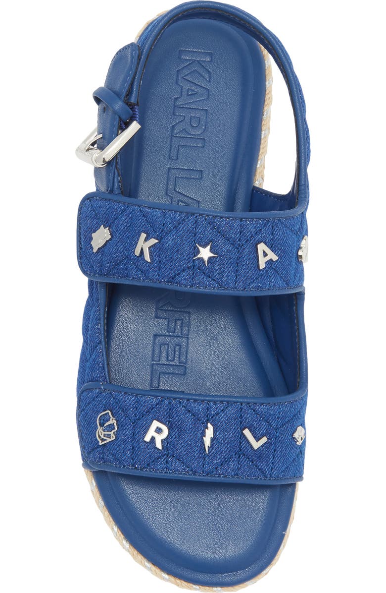 KARL LAGERFELD PARIS Charlay Studded Ankle Strap Sandal, Alternate, color, Blue