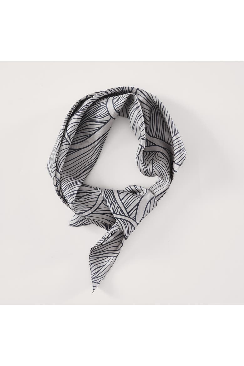 Umbra Bloom Silk Scarf, Alternate, color, Navy/Neutral