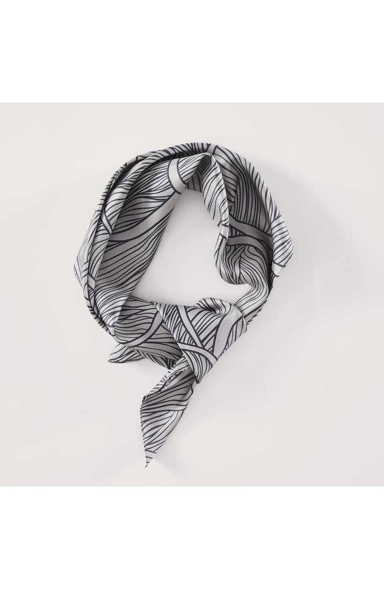 Chuks Collins x Lush Decor Umbra Bloom Silk Scarf, Alternate, color, Navy/Neutral