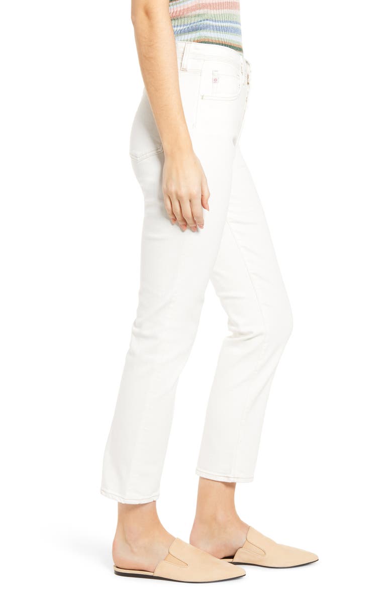 AG The Isabelle High Waist Ankle Straight Leg Jeans, Alternate, color, Moderne White