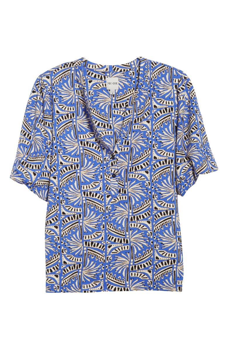 NIC+ZOE Ocean Jewel Jersey Top, Alternate, color, Blue Multi