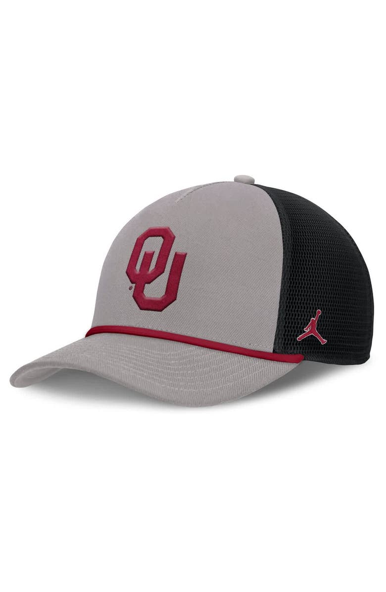 Jordan Brand Men's Jordan Brand Gray Oklahoma Sooners Rise Primetime Trucker Adjustable Hat, Main, color, Gray
