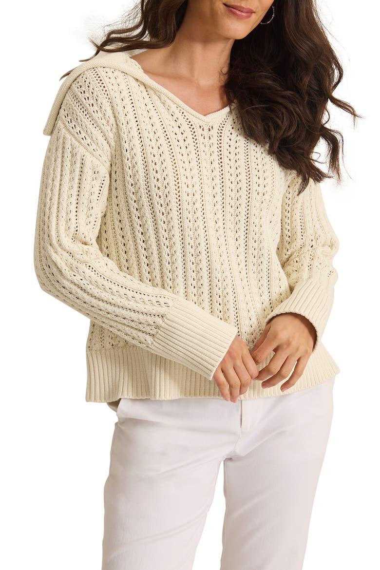 Zoe Sailor Collar Sweater, Main, color, BLEACHED SAND