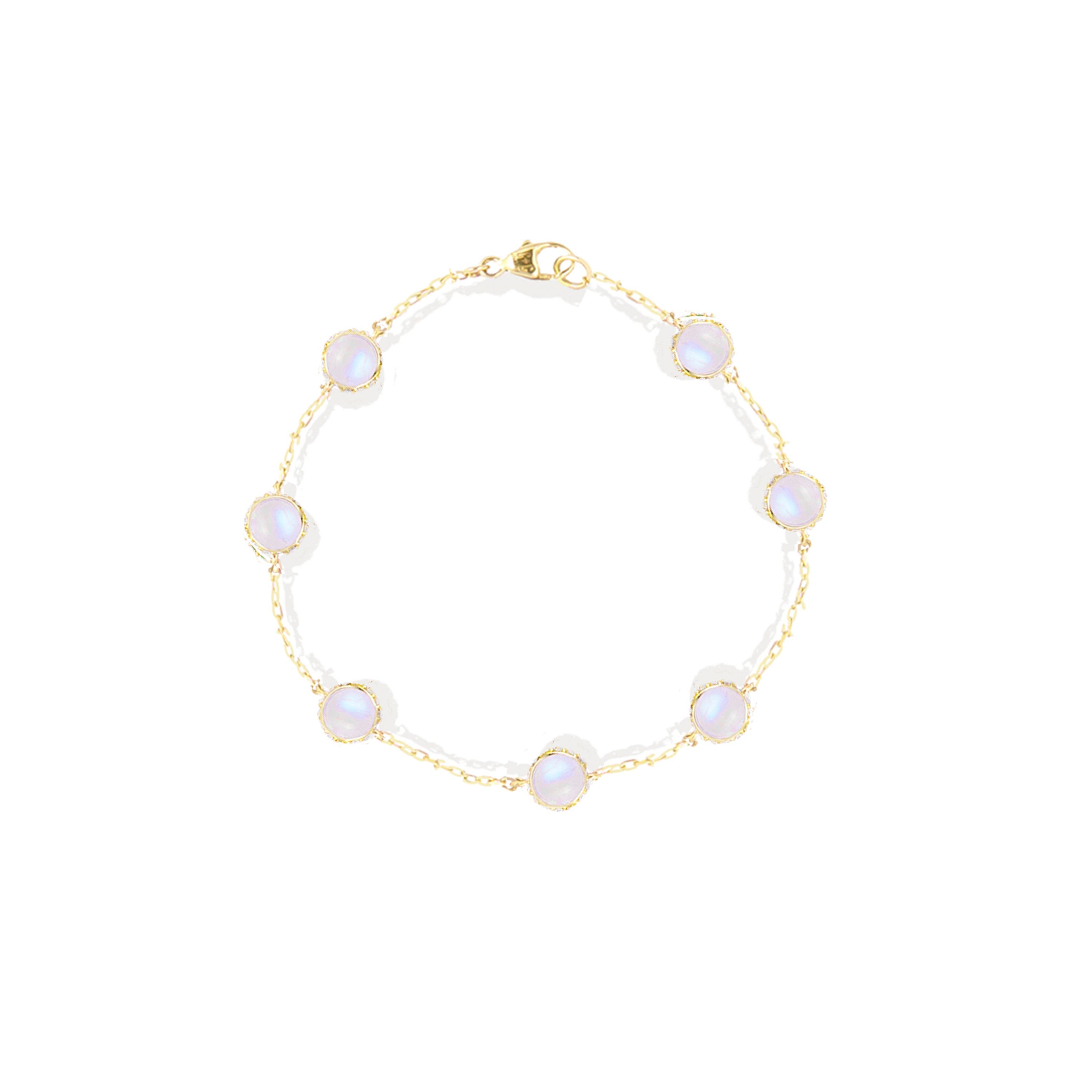 Moonstone & Diamond-Gold