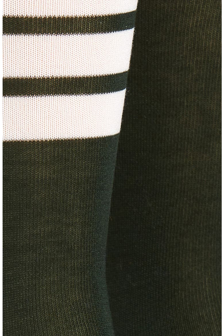 Stripe Crew Socks, Alternate, color, DARK GREEN