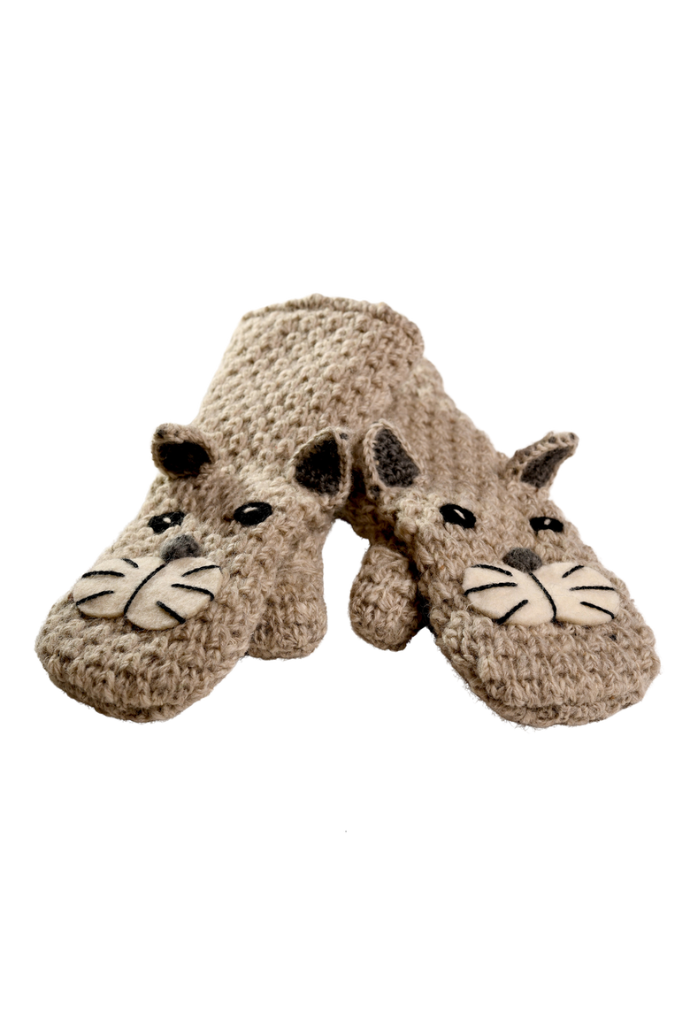 Crochet Shmil the Cat Mittens, Main, color, White