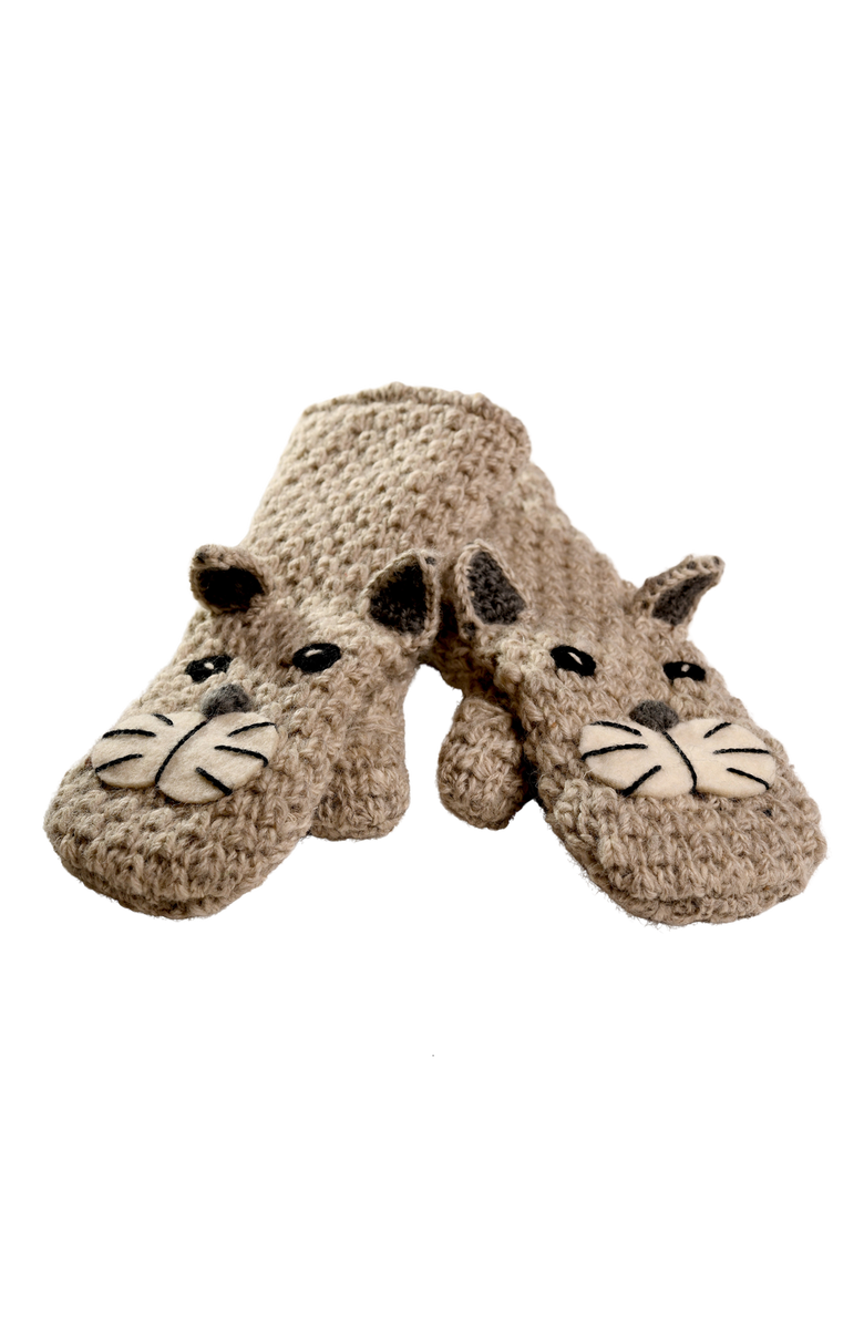 Nirvanna Designs Crochet Shmil the Cat Mittens, Main, color, White