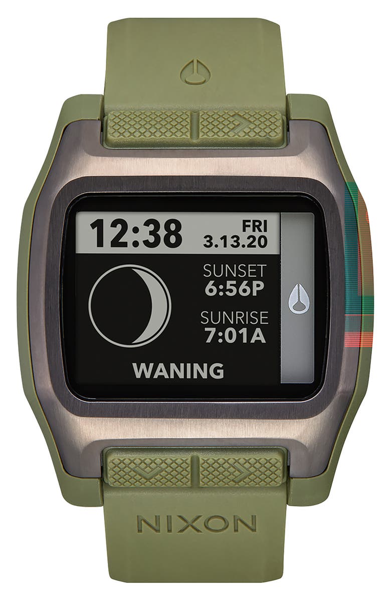 Nixon High Tide Digital Silicone Strap Watch, 44mm, Alternate, color, Surplus