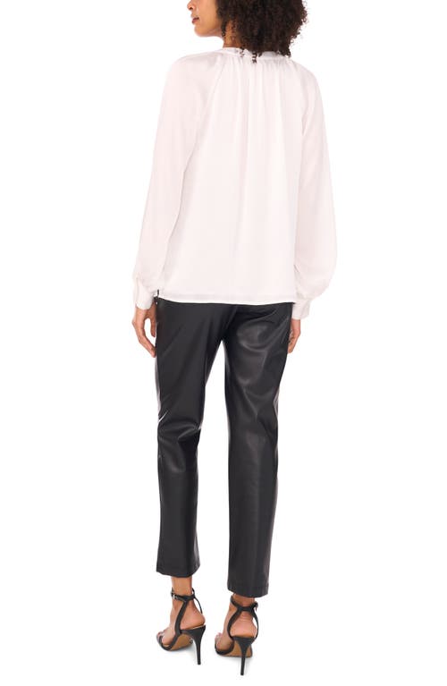 Vince Camuto Textured Satin Top In White
