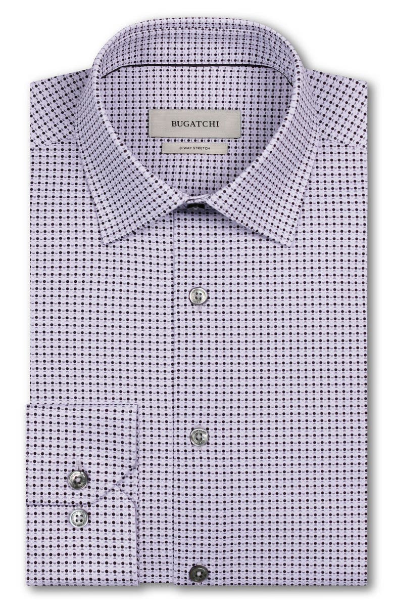 Bugatchi James OoohCotton<sup>®</sup> Geo Print Button-Up Shirt, Alternate, color, Platinum
