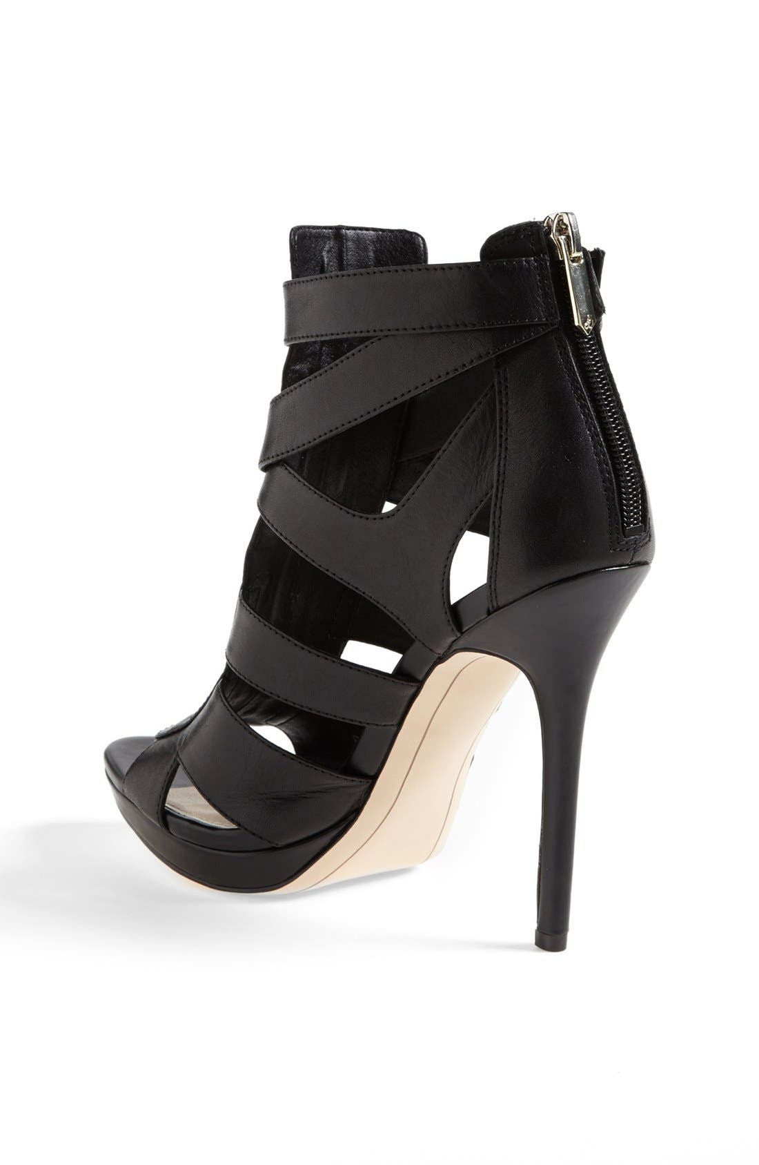 'Emlyn' Sandal, Alternate, color, BLACK LEATHER