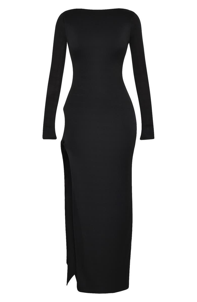HOUSE OF CB Marella Cutout Long Sleeve Cocktail Dress, Alternate, color, Black