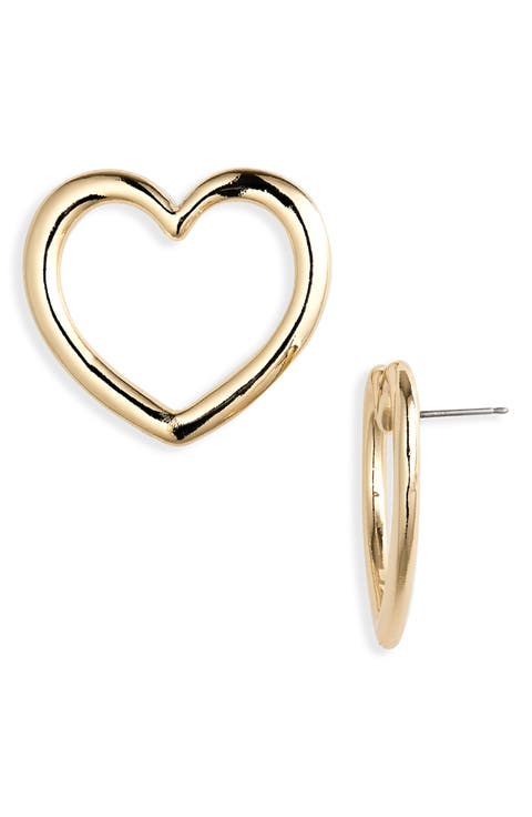 Open Heart Stud Earrings