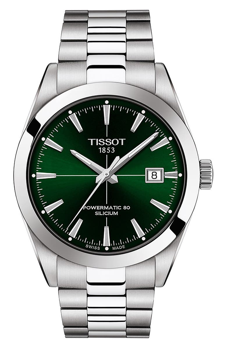 Tissot Powermatic 80 Automatic Bracelet Watch, 40mm, Main, color, Green