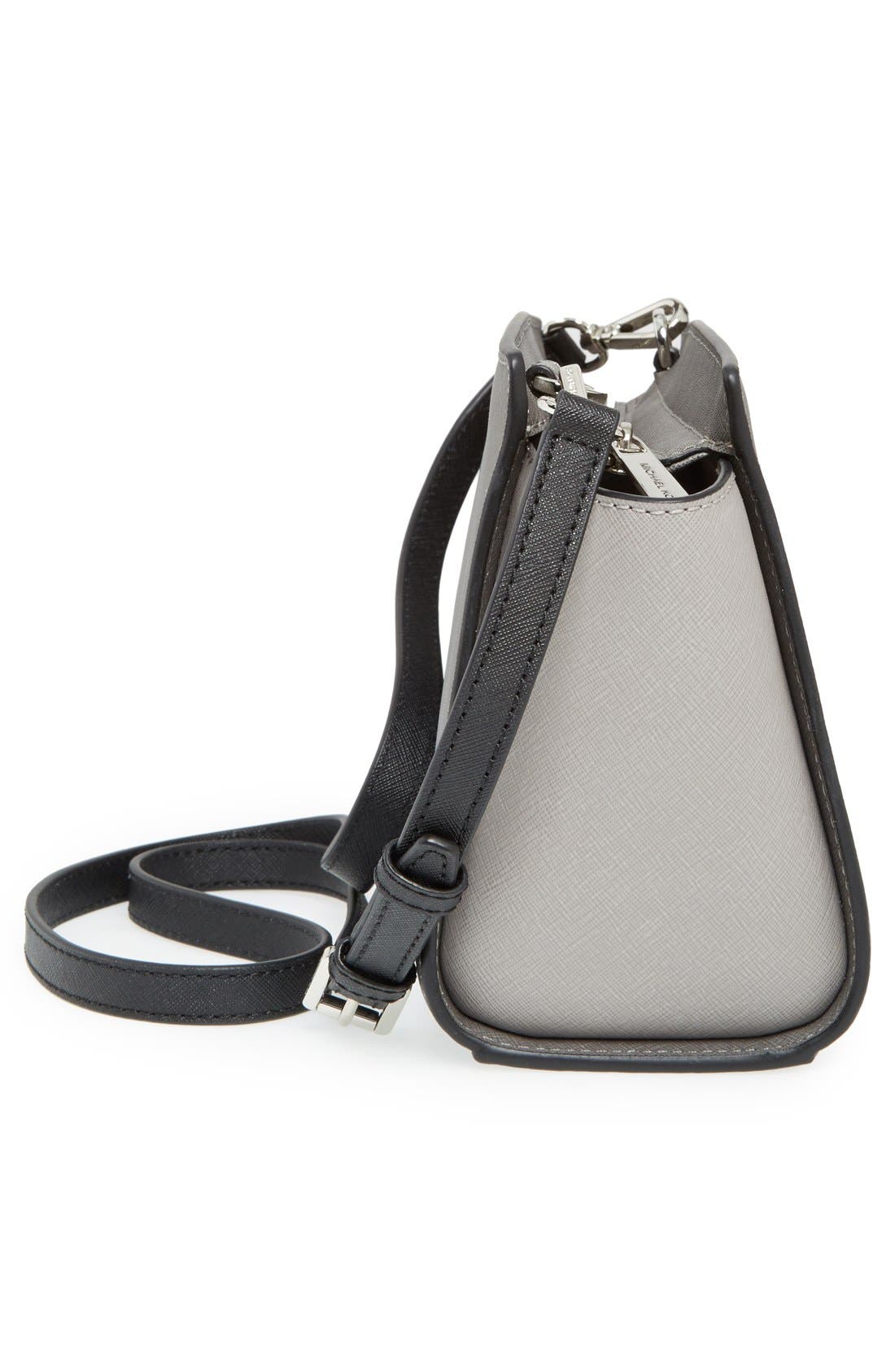 'Selma - Medium' Saffiano Leather Crossbody Bag, Alternate, color, STEEL GREY/ PEARL GREY