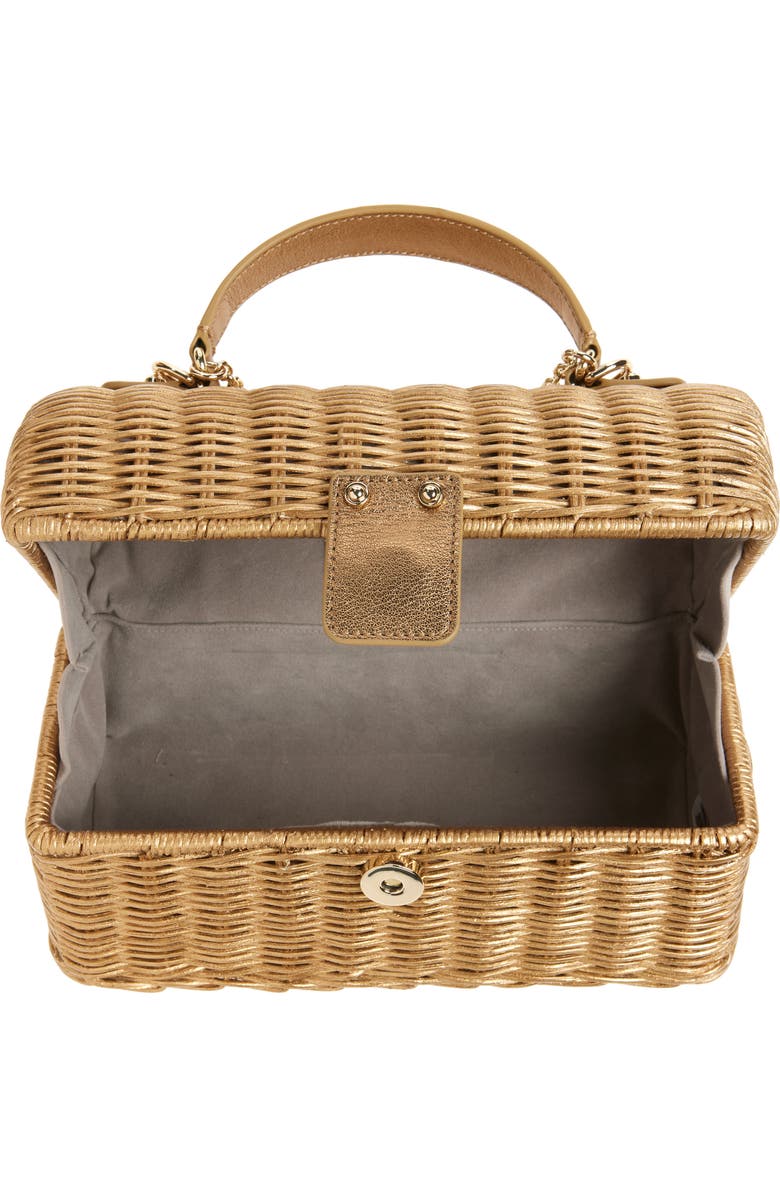 JUDITH LEIBER COUTURE Isla Wicker Top Handle Bag, Alternate, color,