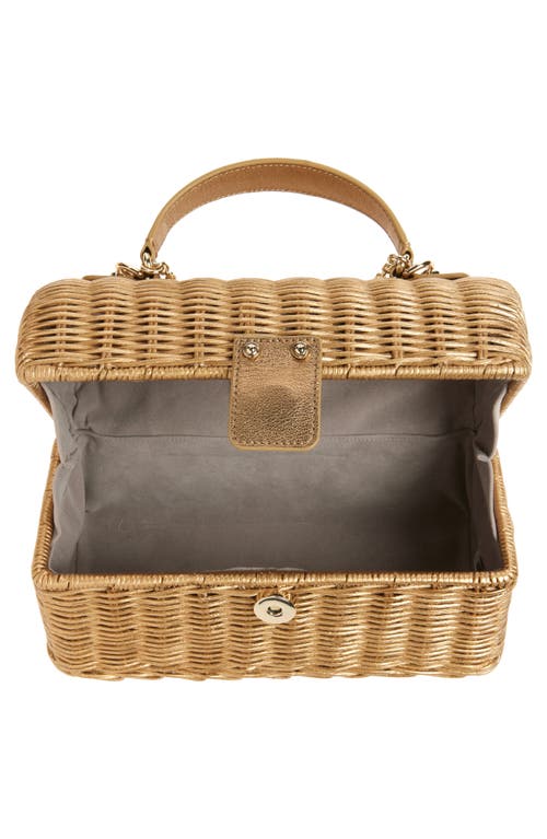 Judith Leiber Couture Isla Wicker Top Handle Bag In Champagne/champagne