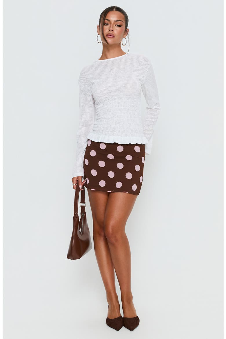 Bradly Shirred Crewneck Top, Alternate, color, WHITE