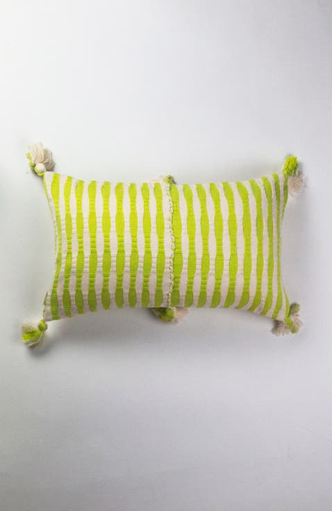 Antigua Classic Striped Handwoven Cotton Throw Pillow