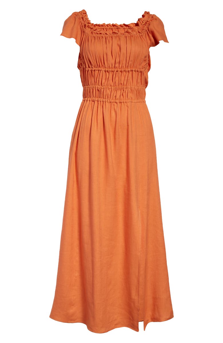 Altuzarra Lily Shirred Off the Shoulder Maxi Dress, Alternate, color, 